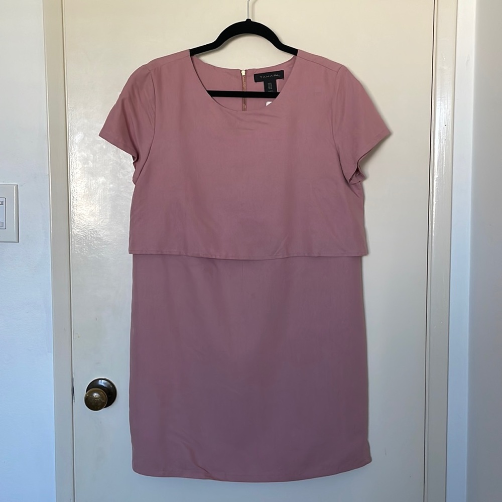 Tahari pink Short sleeve dress with butterfly back size 10